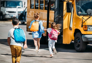 A yellow New York City school bus